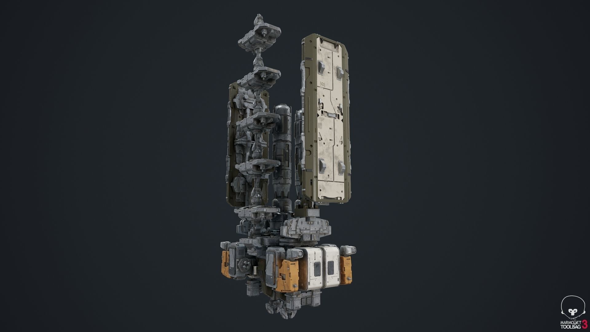 scifi-modelx497-UV-PBR spaceship Low-poly 3D model_1