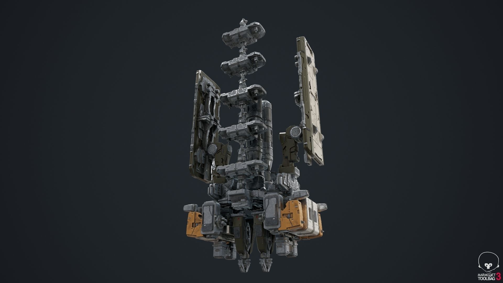 scifi-modelx497-UV-PBR spaceship Low-poly 3D model_2