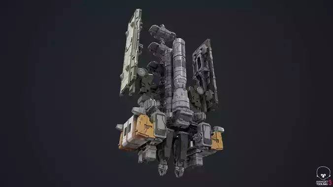 scifi-modelx497-UV-PBR spaceship Low-poly 3D model