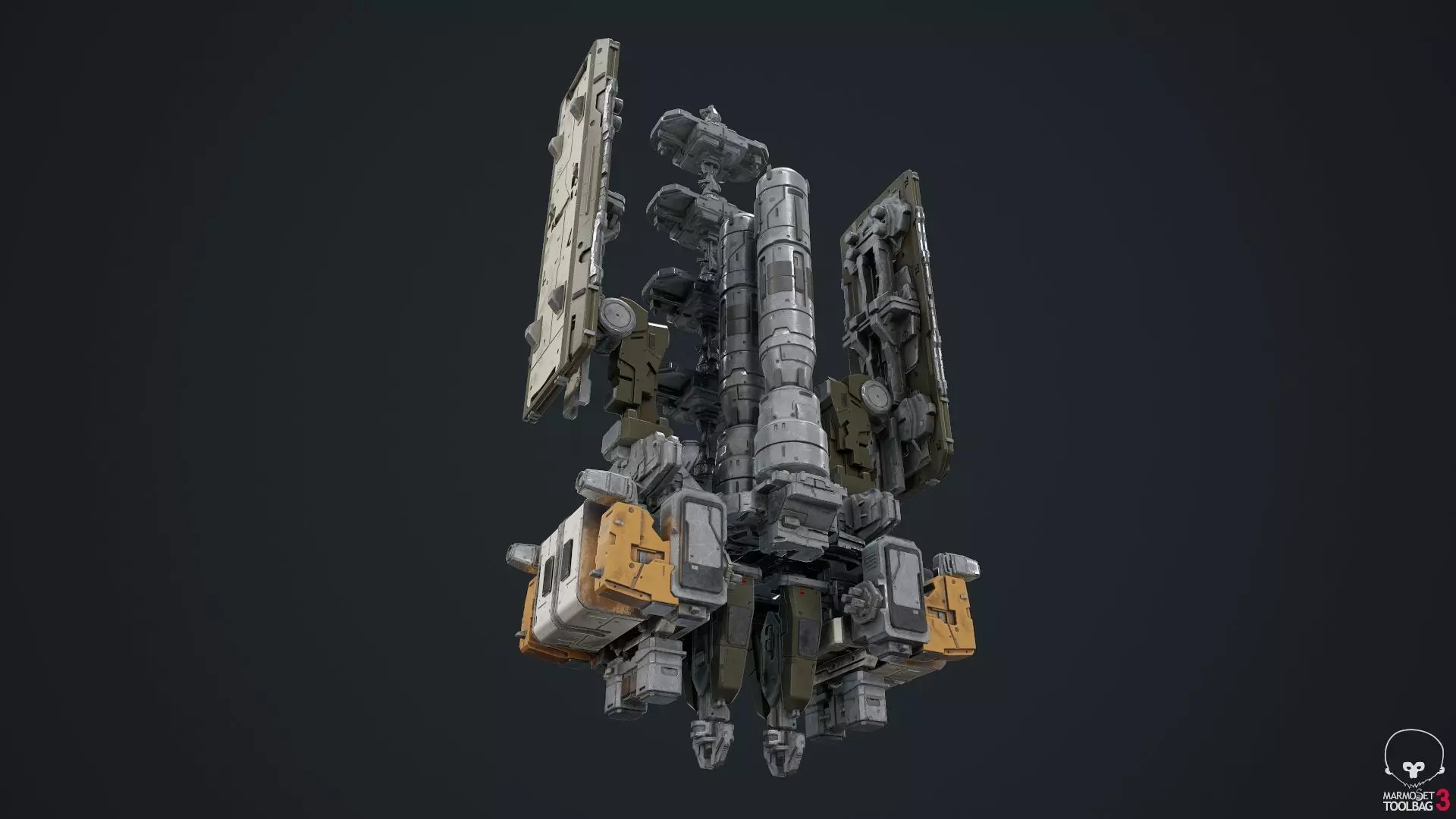 scifi-modelx497-UV-PBR spaceship Low-poly 3D model_0