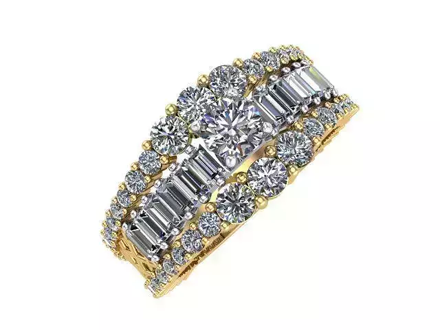 Different Diamonds Size Ring