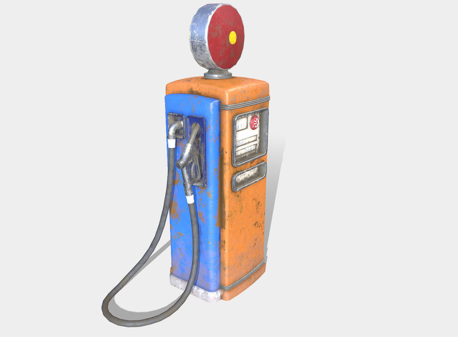 Gas Petrol Pump Low-poly 3D model_3