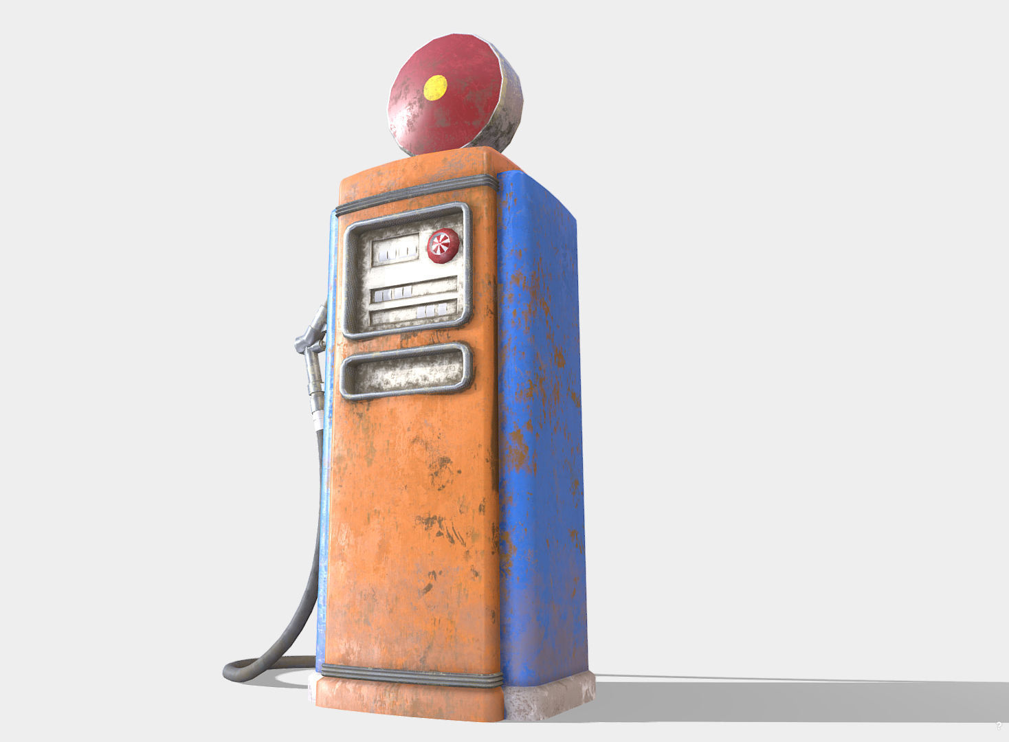 Gas Petrol Pump Low-poly 3D model_1