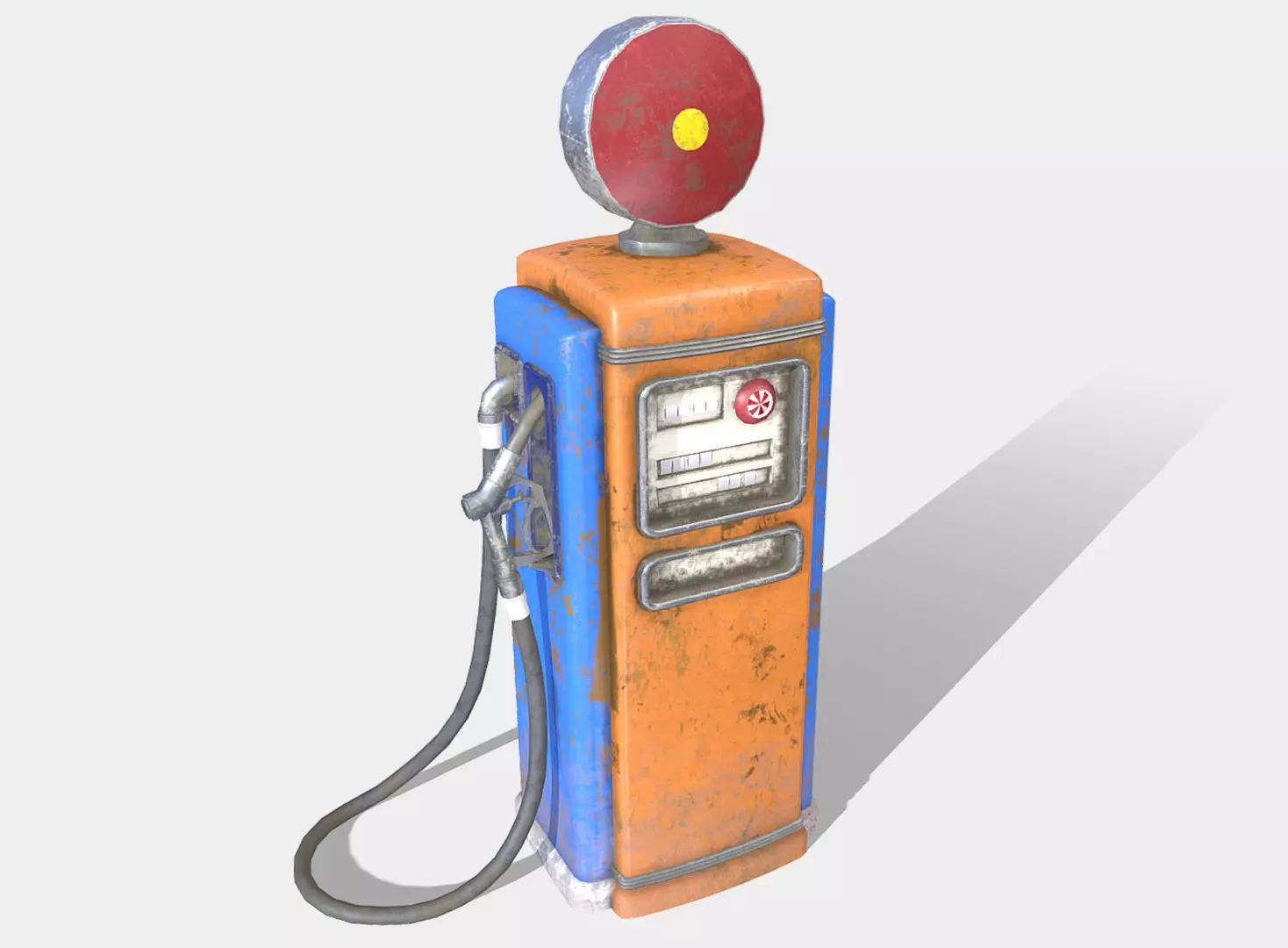Gas Petrol Pump Low-poly 3D model_0