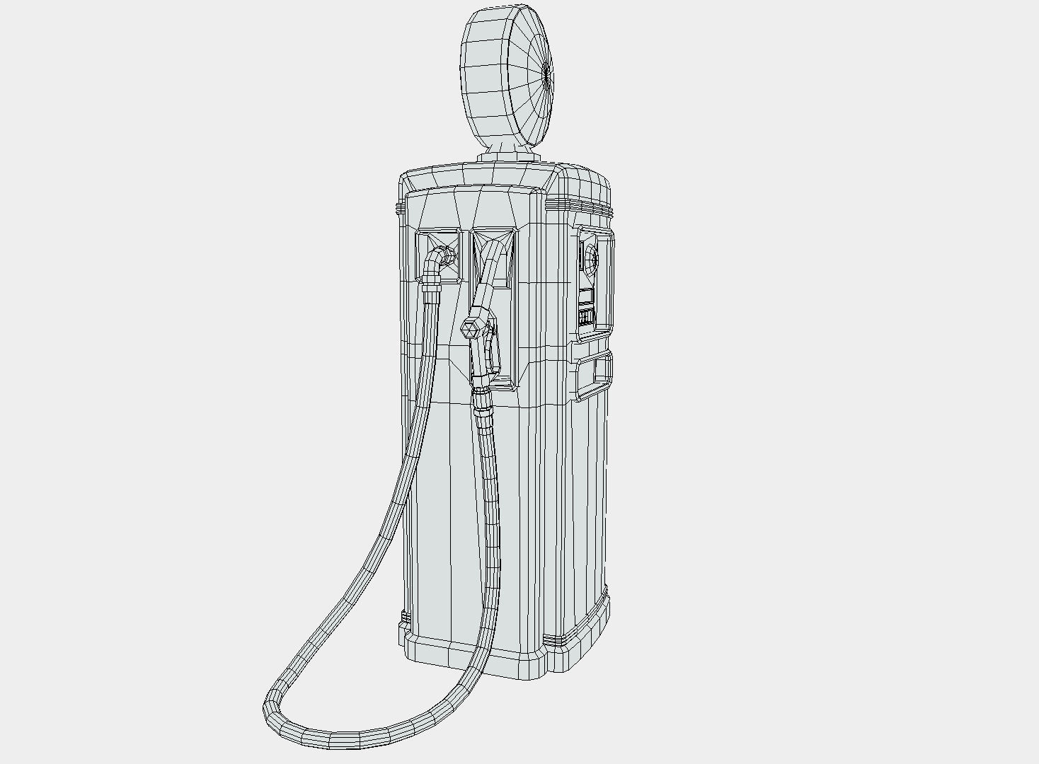 Gas Petrol Pump Low-poly 3D model_6