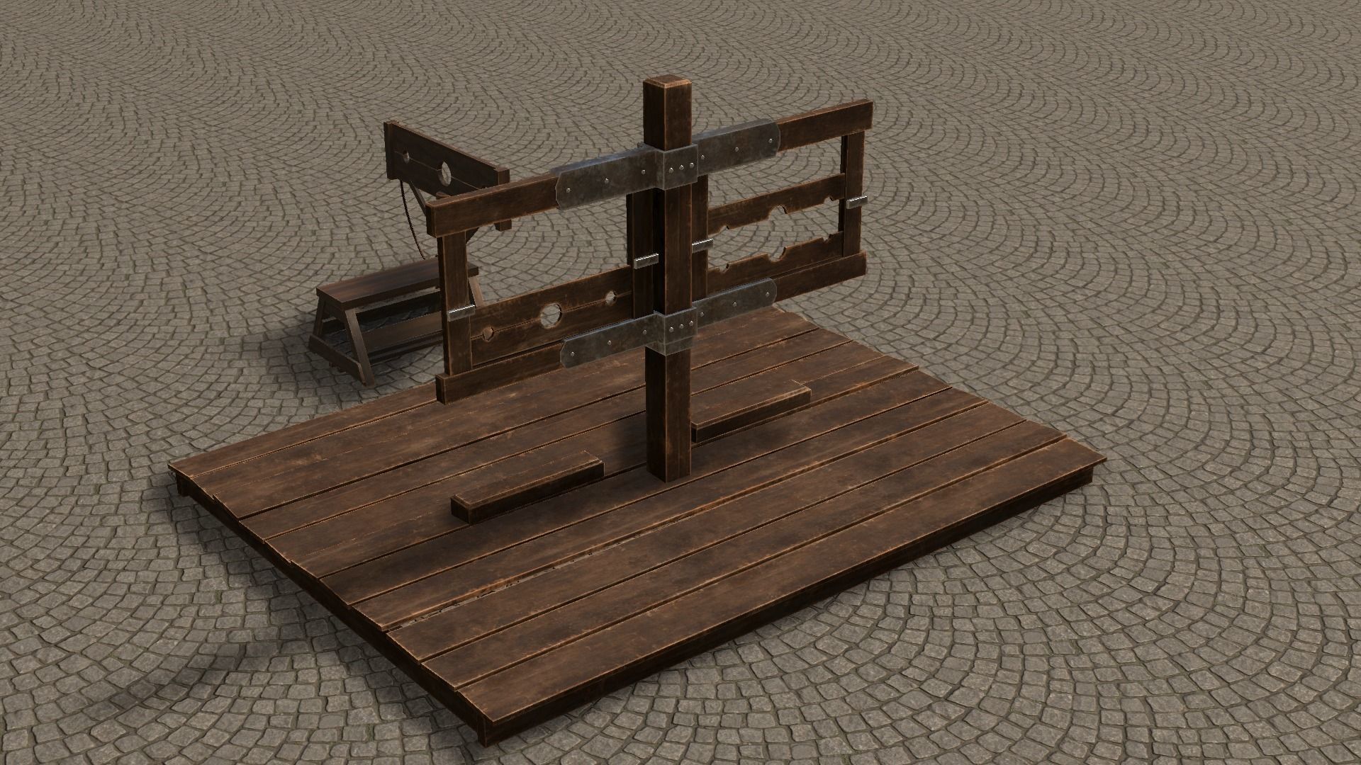 Medieval Stocks Low-poly 3D model_44