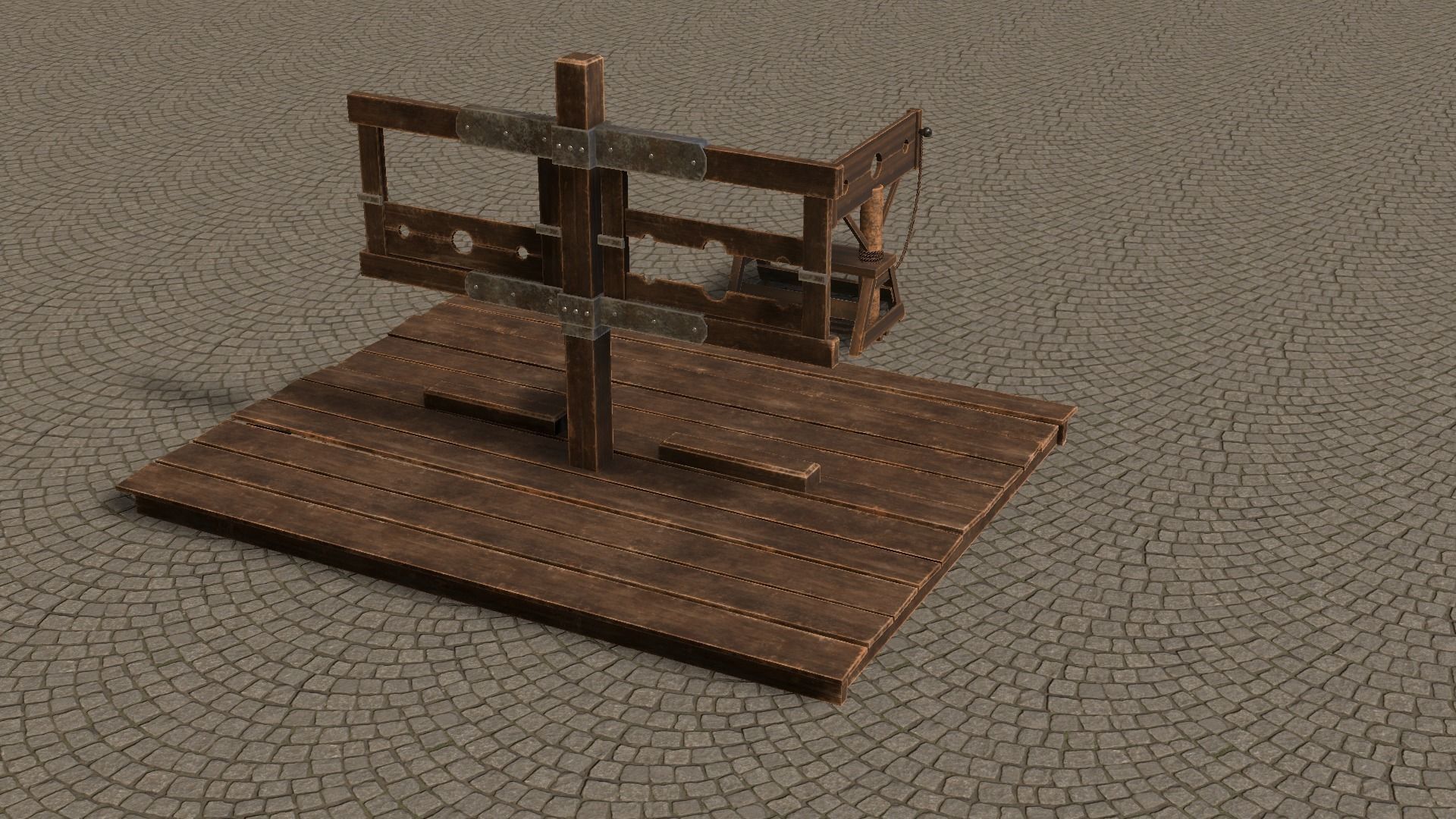 Medieval Stocks Low-poly 3D model_52