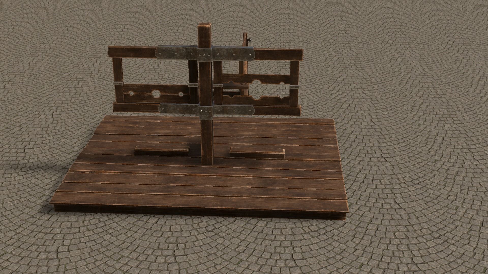 Medieval Stocks Low-poly 3D model_49