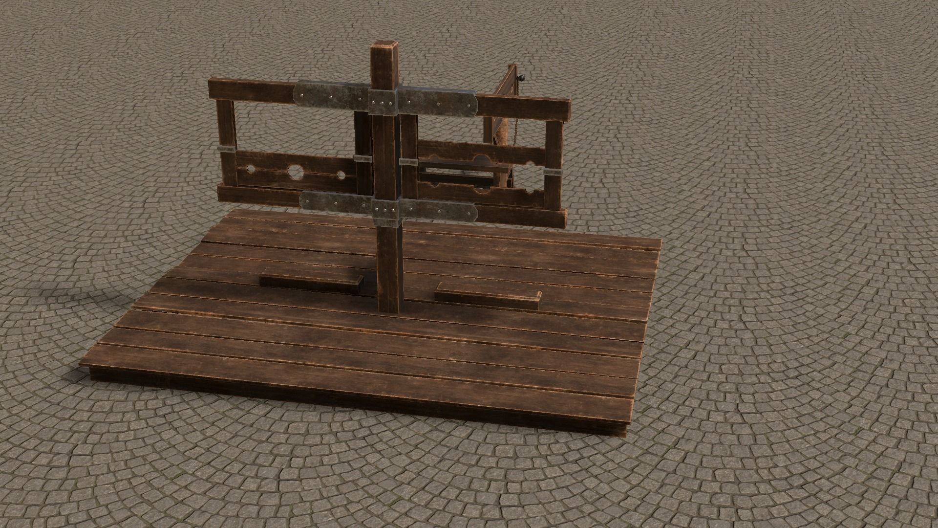 Medieval Stocks Low-poly 3D model_50