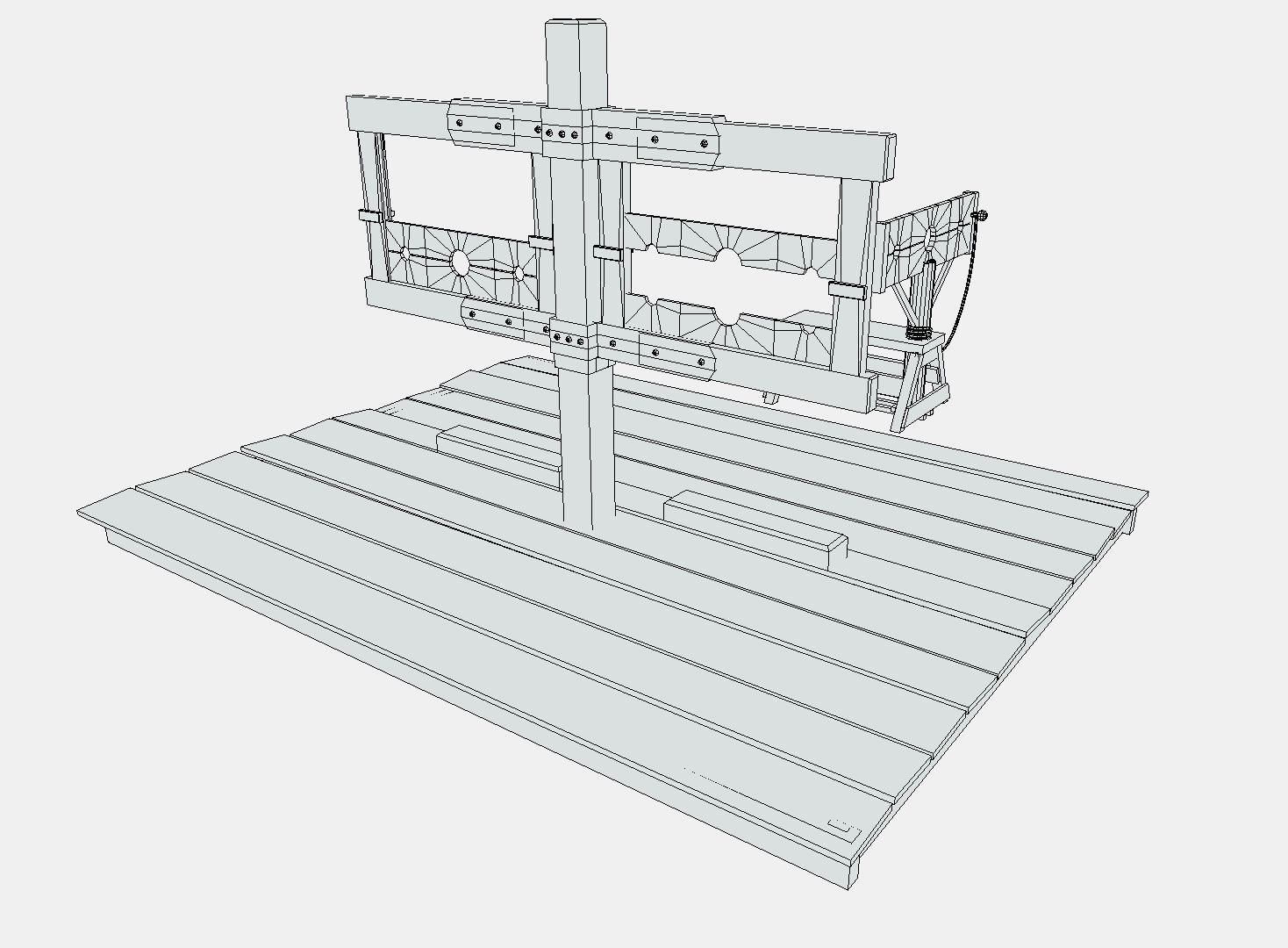 Medieval Stocks Low-poly 3D model_5