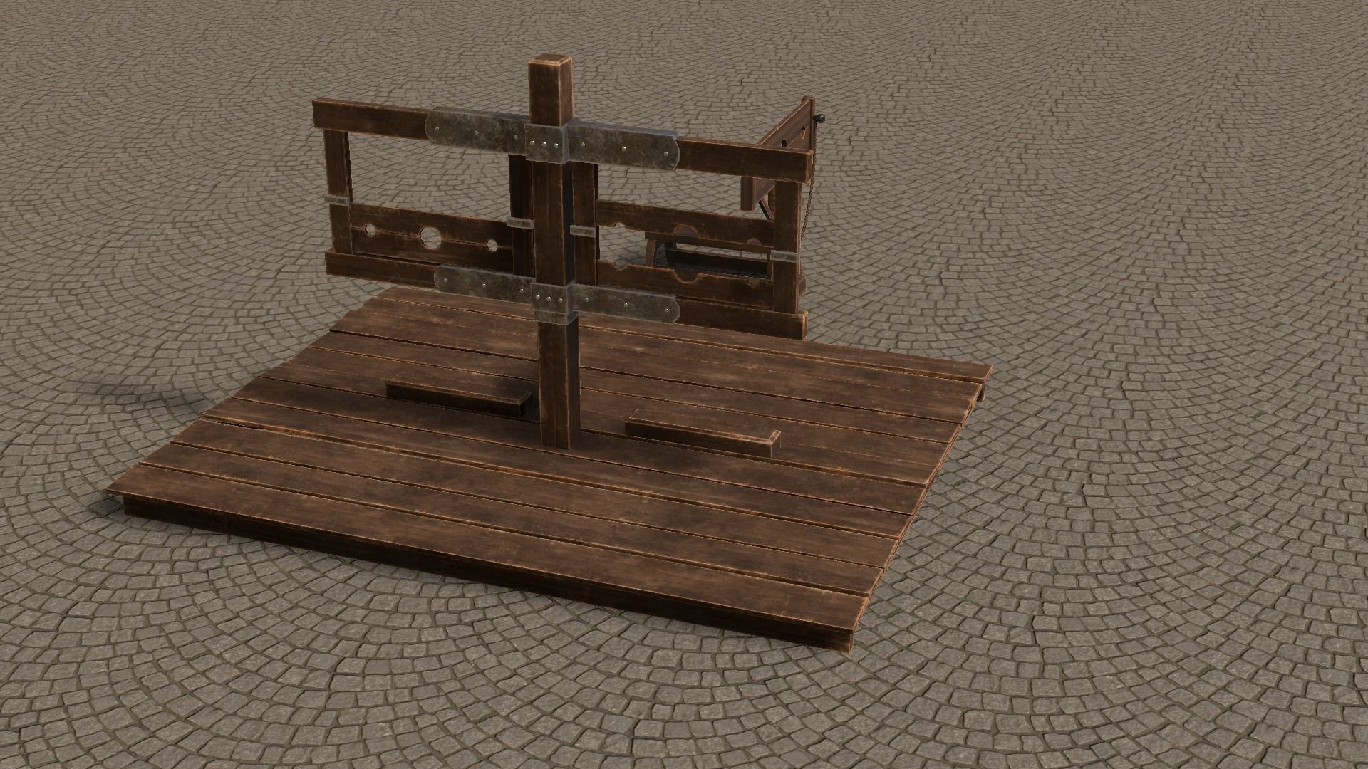 Medieval Stocks Low-poly 3D model_51