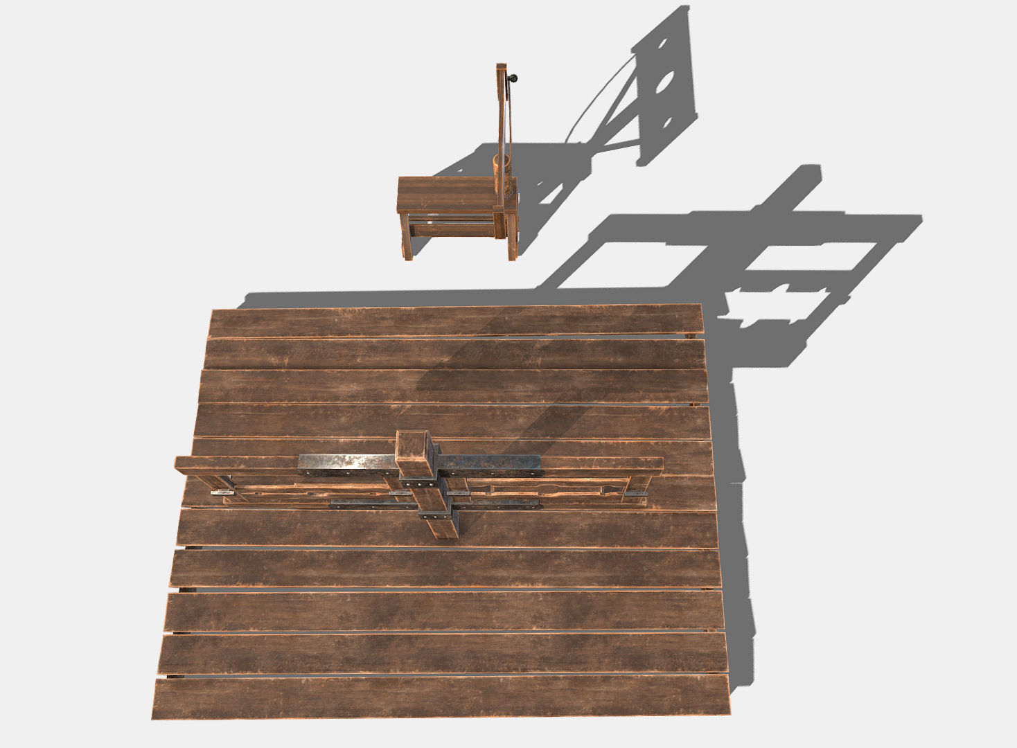 Medieval Stocks Low-poly 3D model_4