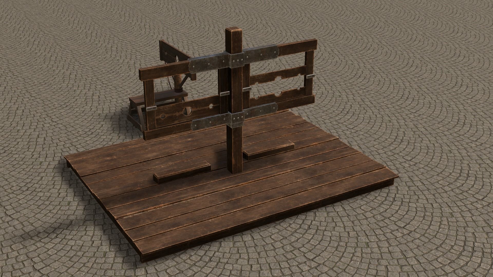Medieval Stocks Low-poly 3D model_45
