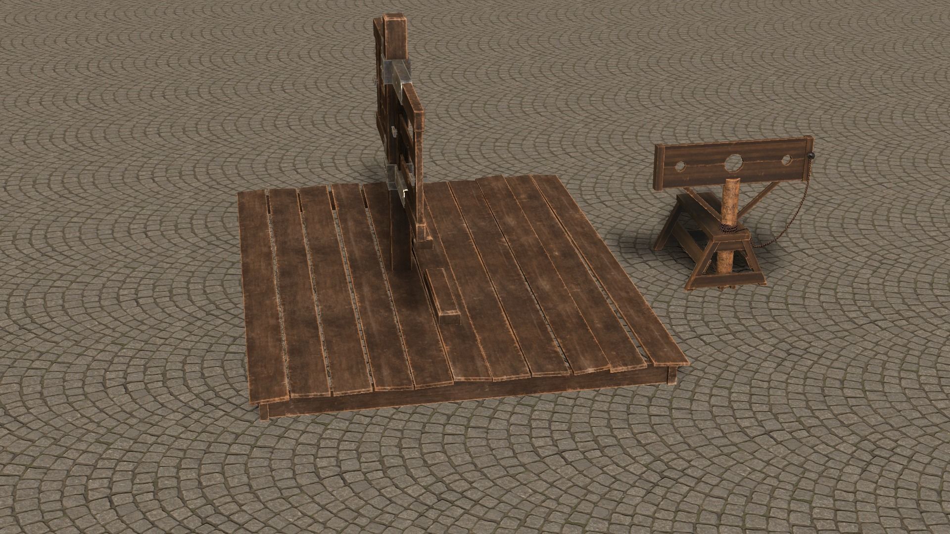 Medieval Stocks Low-poly 3D model_13