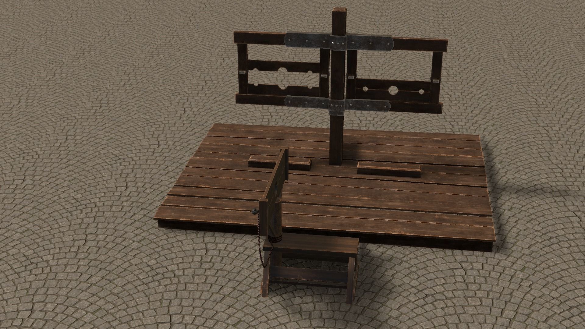 Medieval Stocks Low-poly 3D model_27