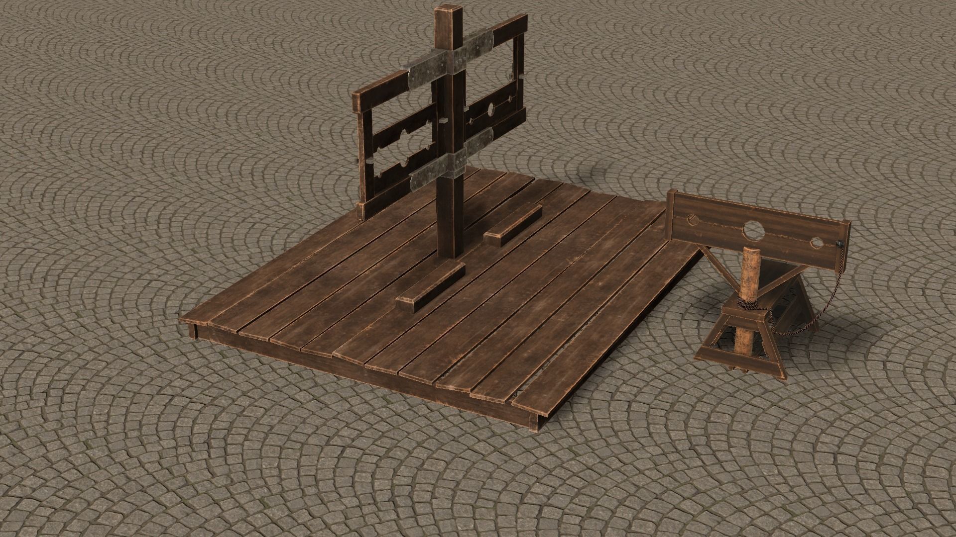 Medieval Stocks Low-poly 3D model_18