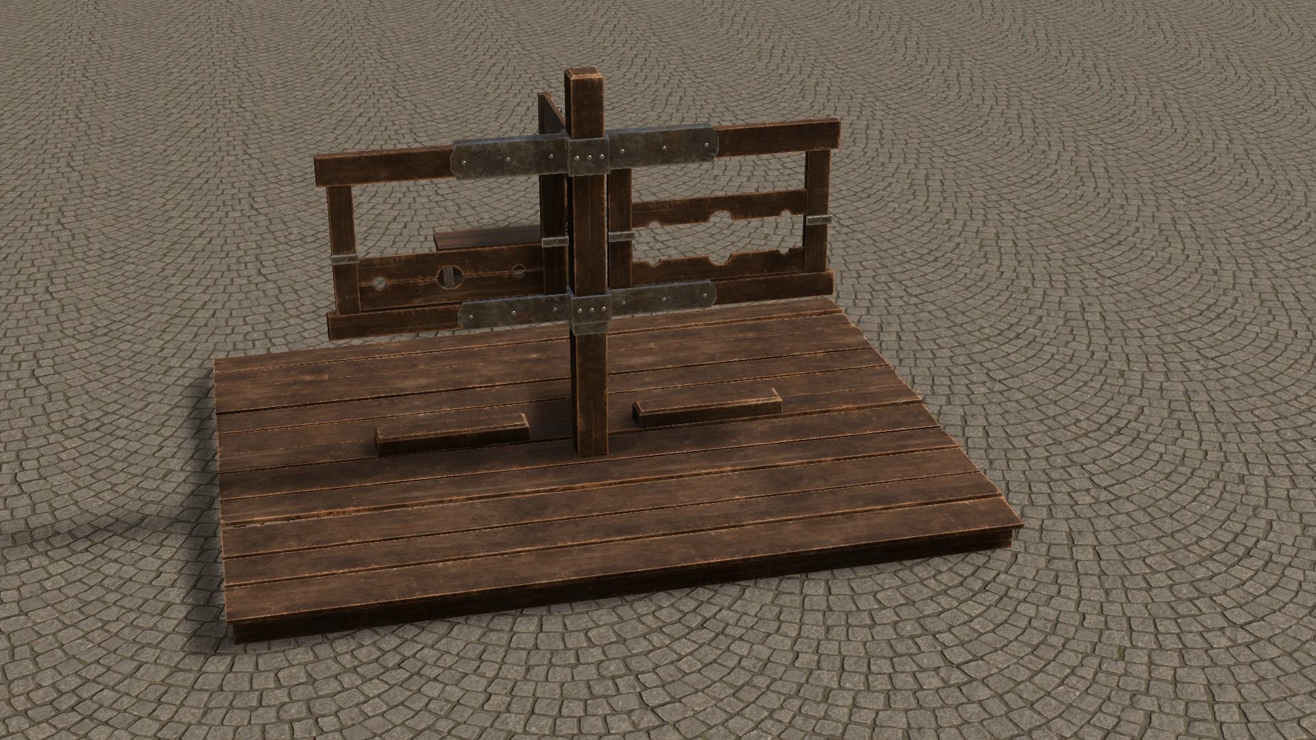 Medieval Stocks Low-poly 3D model_47