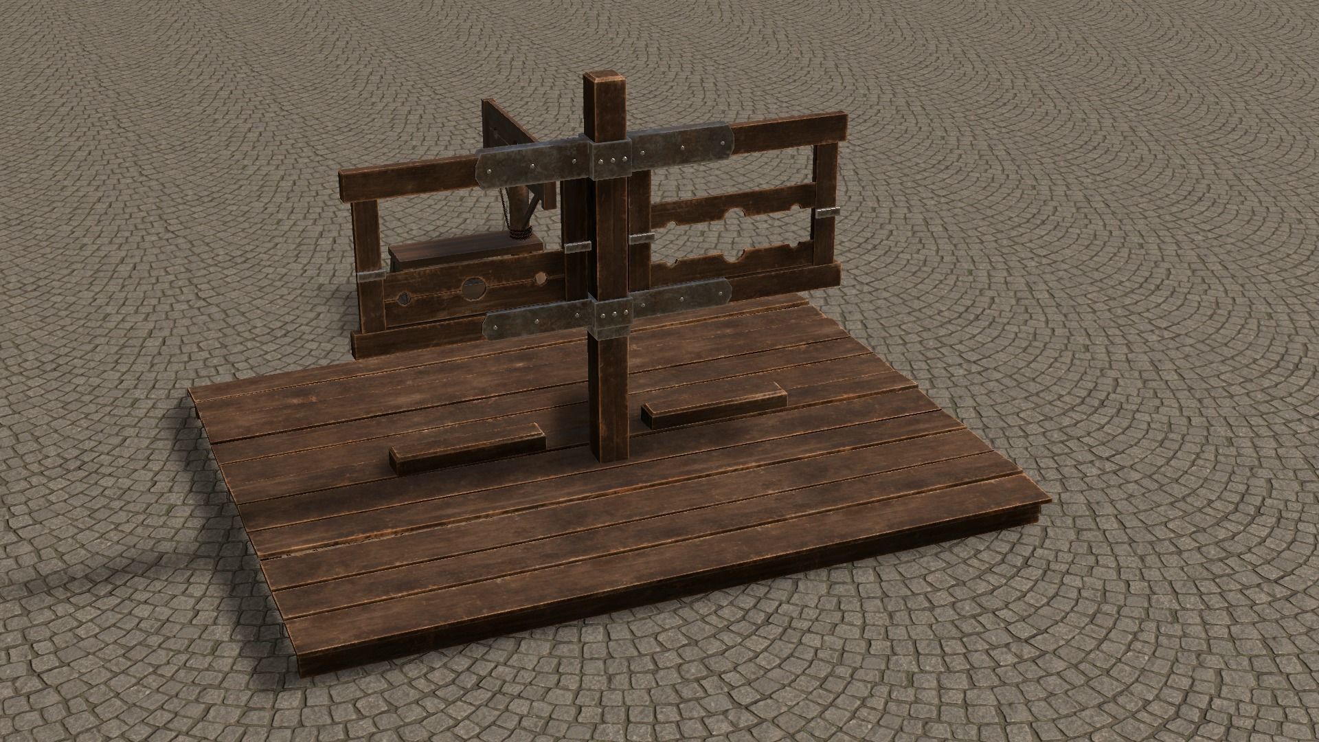 Medieval Stocks Low-poly 3D model_46