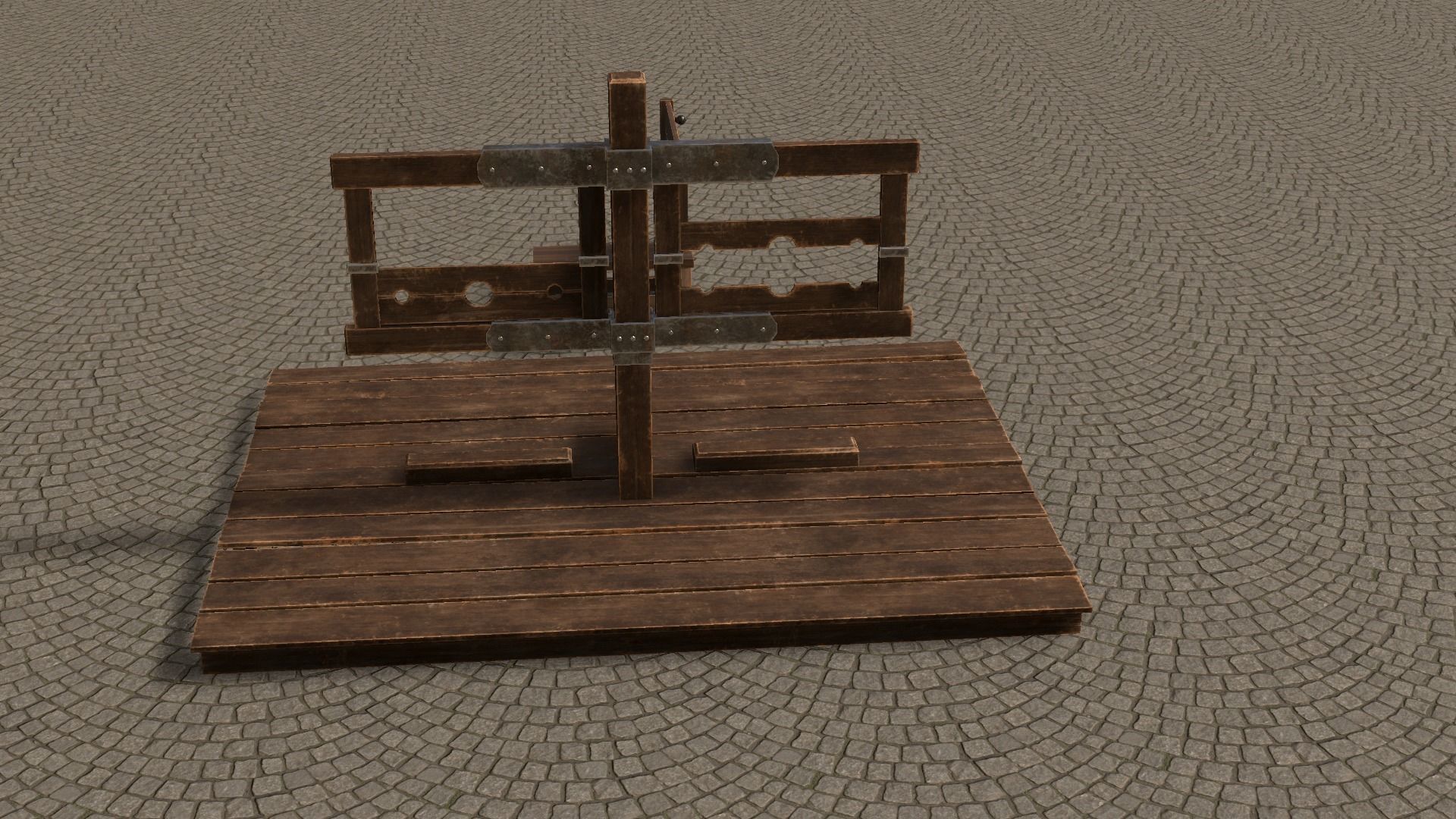 Medieval Stocks Low-poly 3D model_48