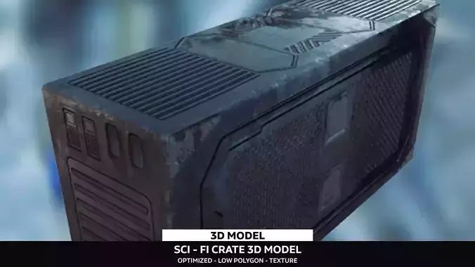 Sci-Fi Box Low Polygon Game Ready Low-poly 3D model