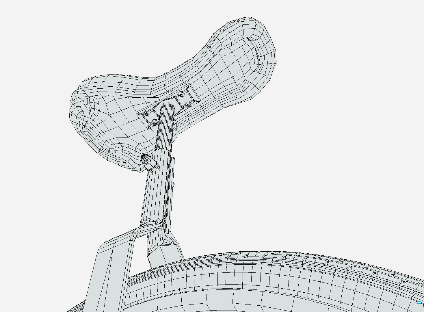 Unicycle Low-poly 3D model_6