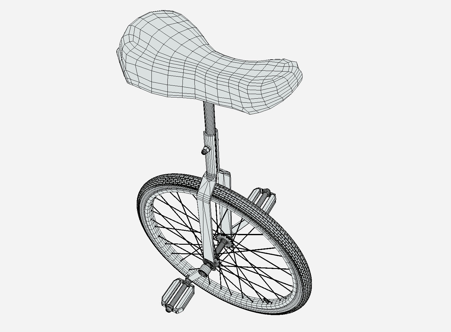 Unicycle Low-poly 3D model_5