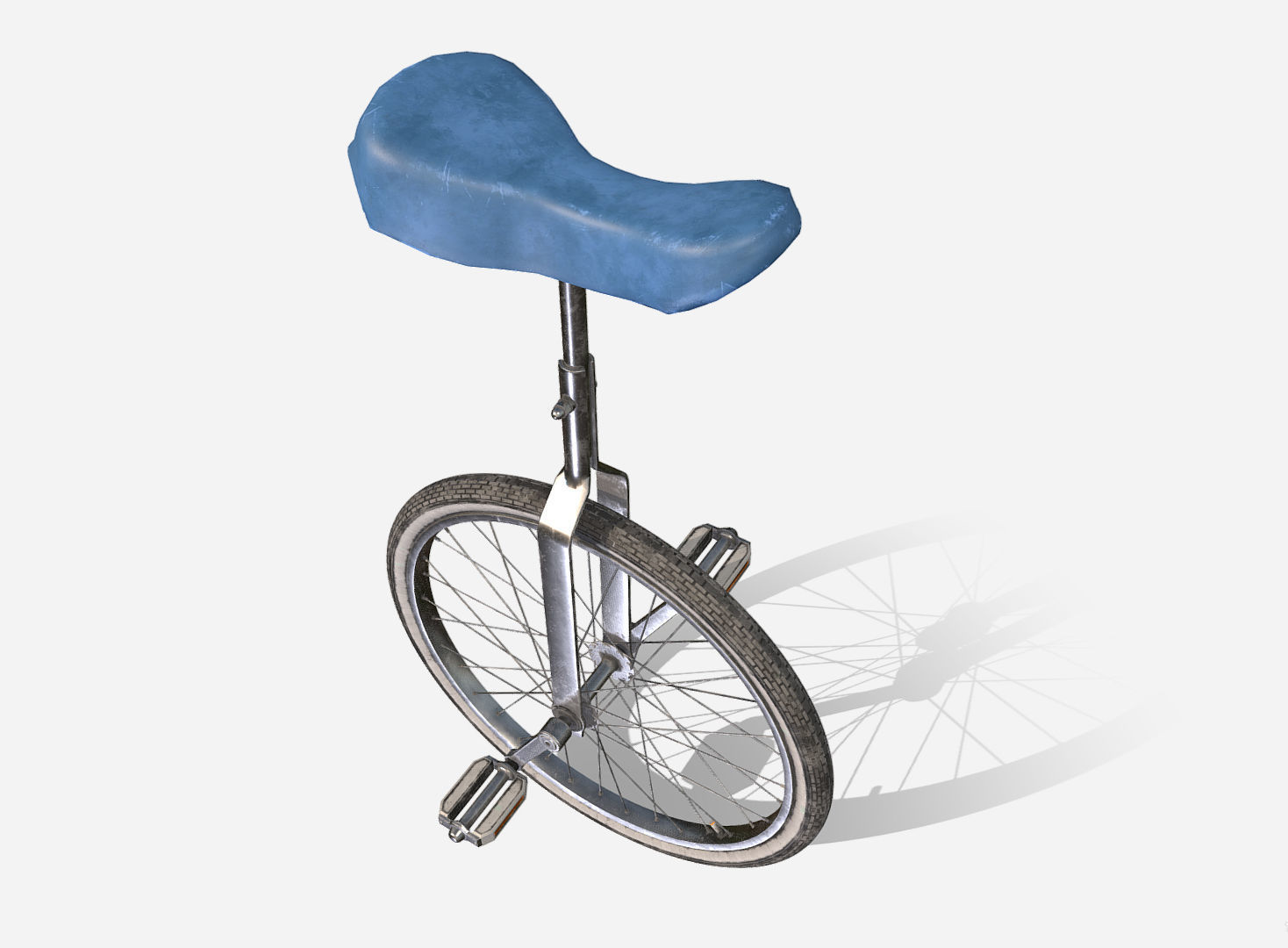 Unicycle Low-poly 3D model_3