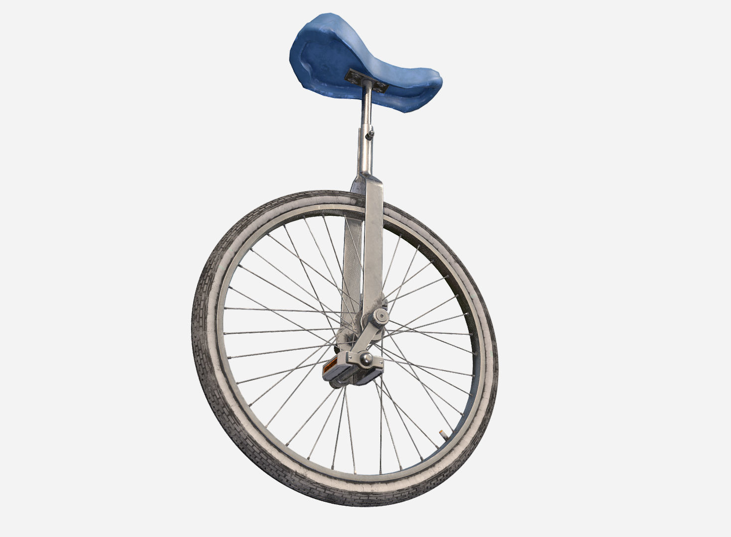 Unicycle Low-poly 3D model_1