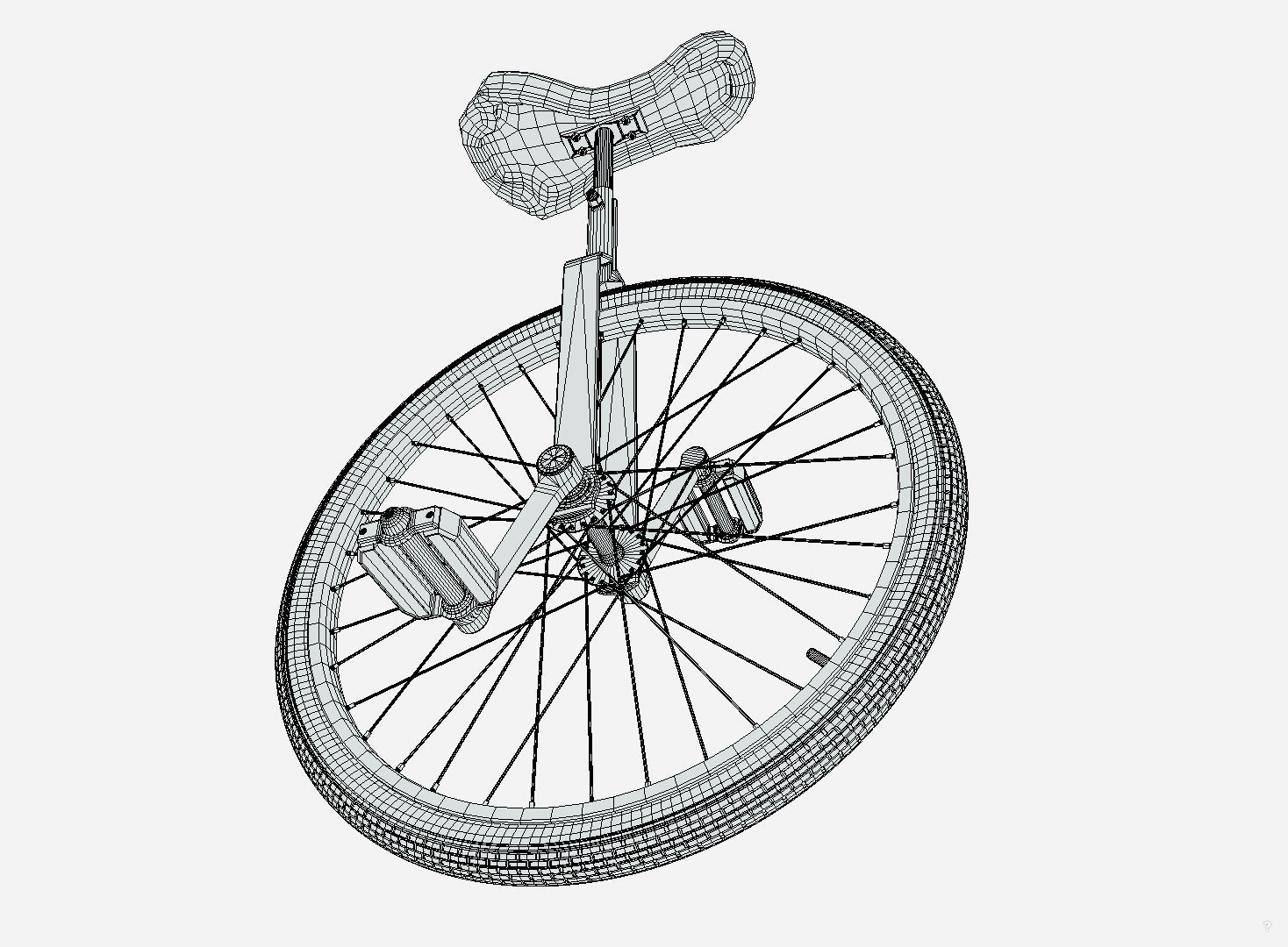 Unicycle Low-poly 3D model_4