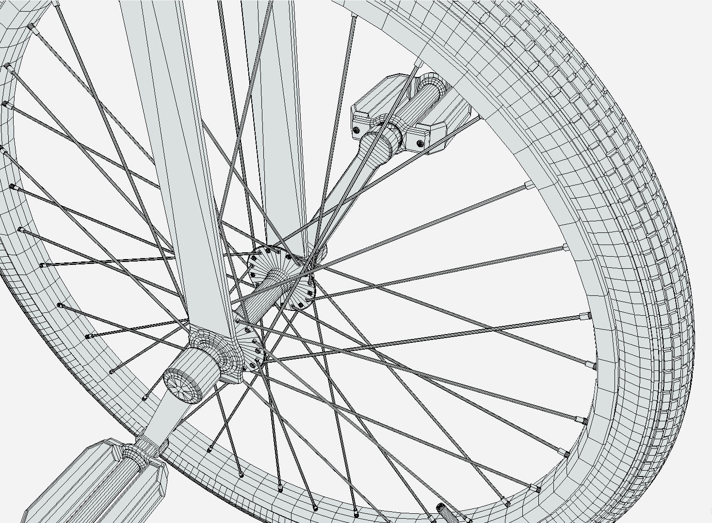 Unicycle Low-poly 3D model_7