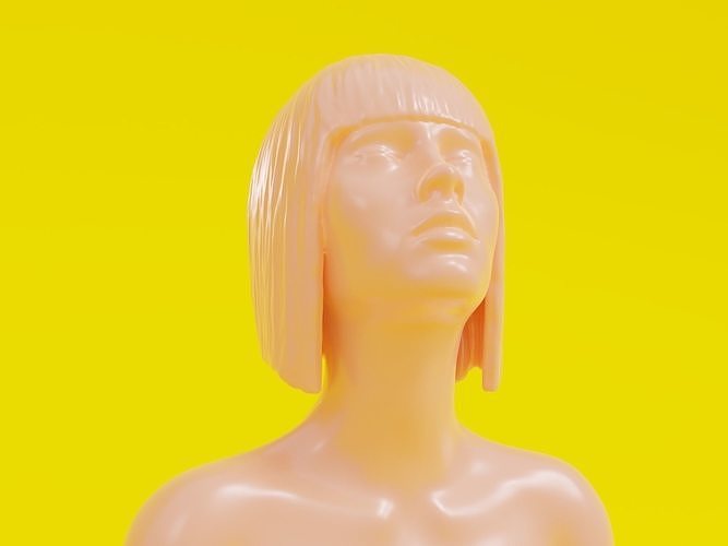Naked woman bust 1  3D print model