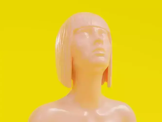 Naked woman bust 1  3D print model