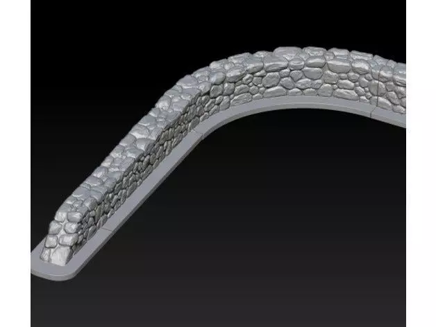 Seamless interlockable medieval wall Free 3D print model