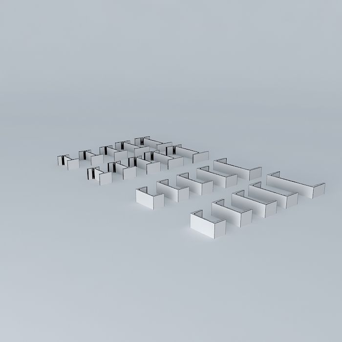 Steel channels, I-Beams Free 3D model_3