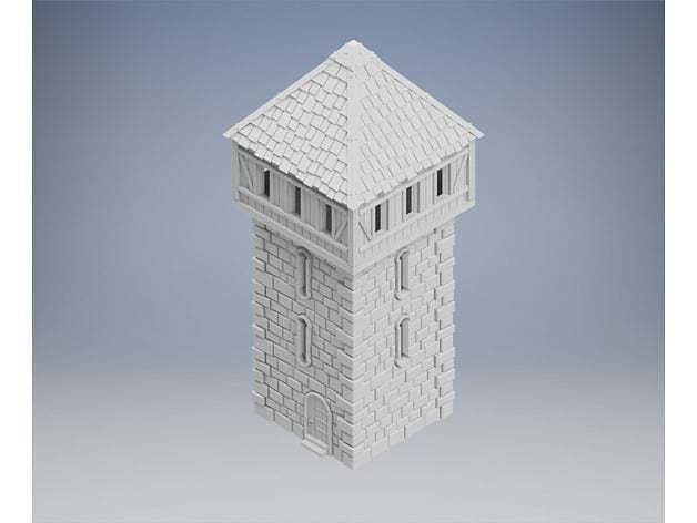Medieval stone tower  Free 3D print model