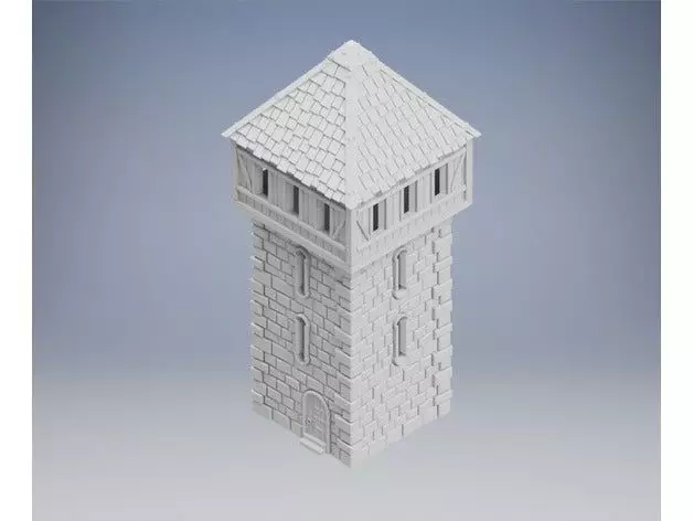 Medieval stone tower Free 3D print model