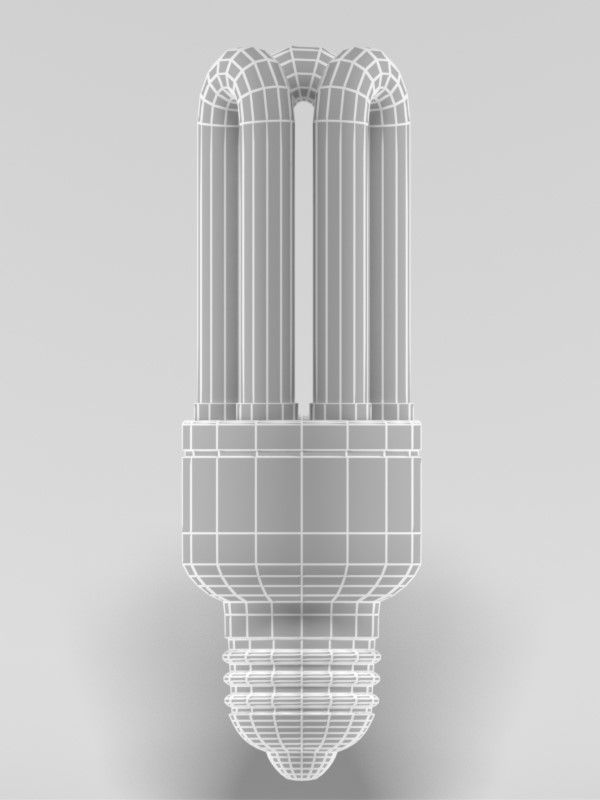 Fluorescent Light Bulb 3D model_6