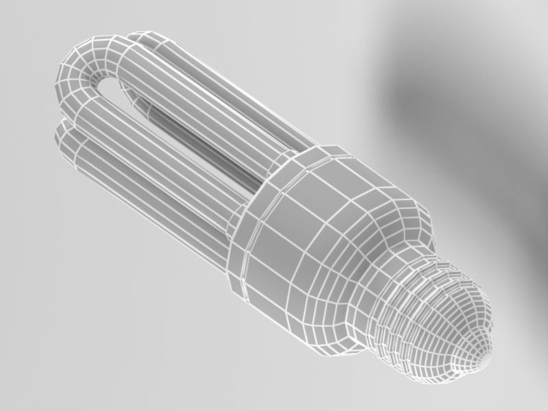 Fluorescent Light Bulb 3D model_9