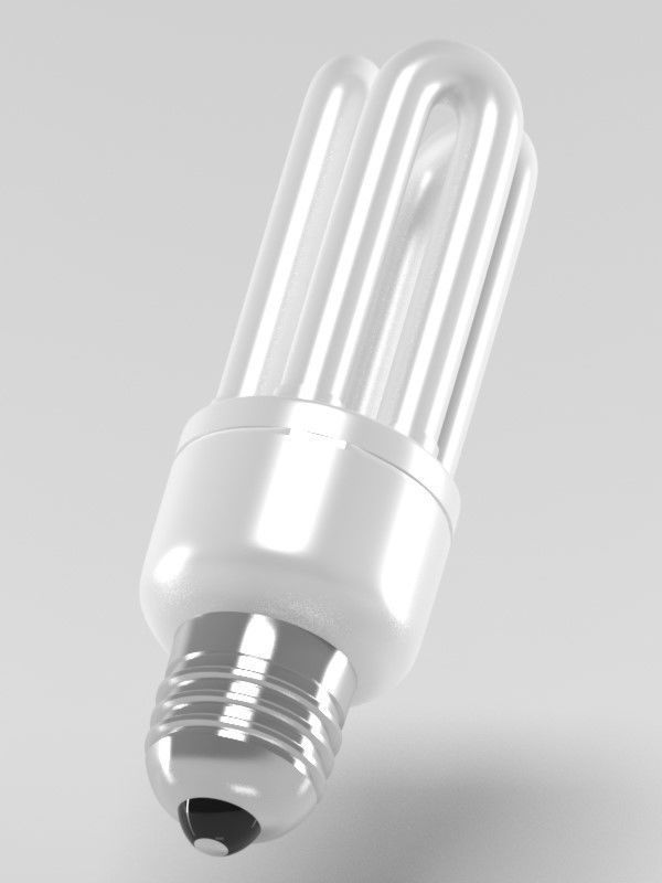 Fluorescent Light Bulb 3D model_4