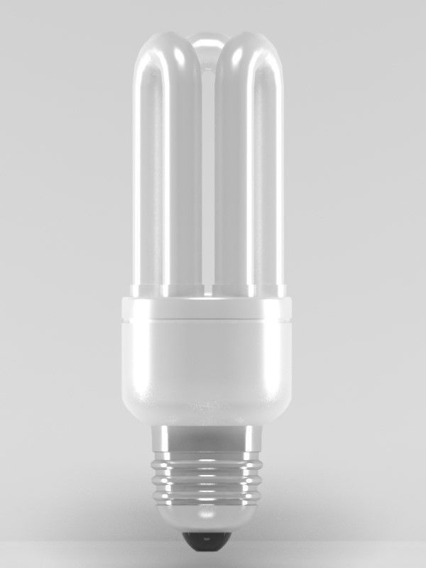 Fluorescent Light Bulb 3D model_2