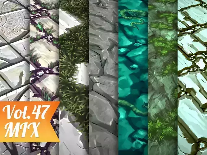 Stylized Ground Vol 47 - Hand Painted Texture Pack Texture