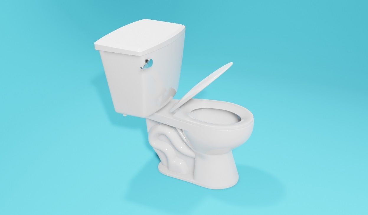 bathroom toilet Low-poly 3D model_4