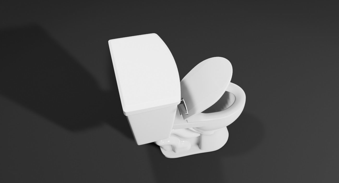 bathroom toilet Low-poly 3D model_2