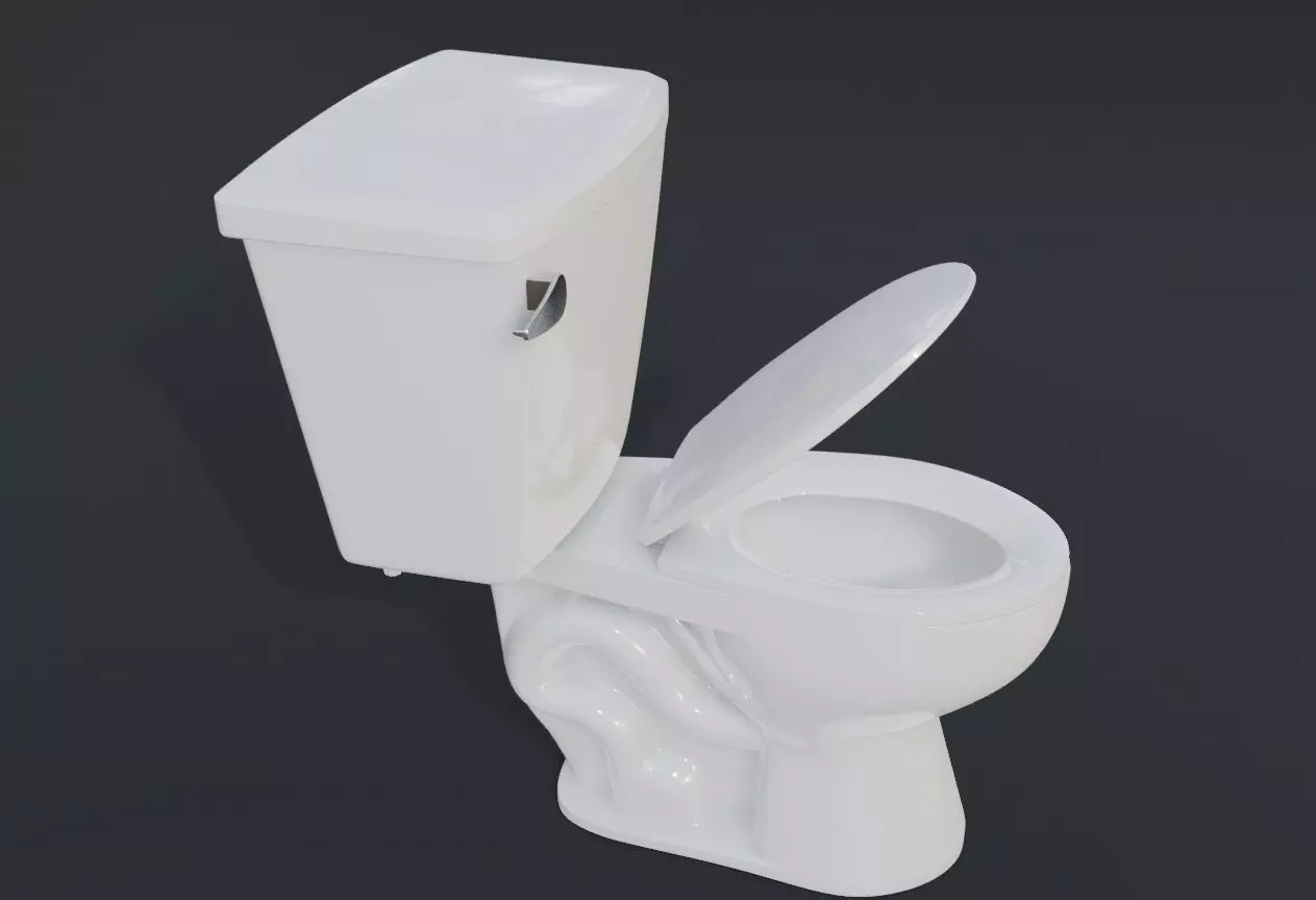 bathroom toilet Low-poly 3D model_0