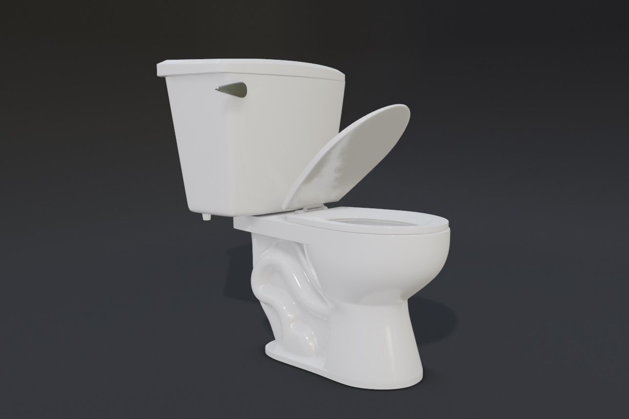 bathroom toilet Low-poly 3D model_8
