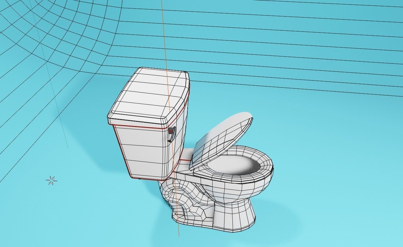 bathroom toilet Low-poly 3D model_5