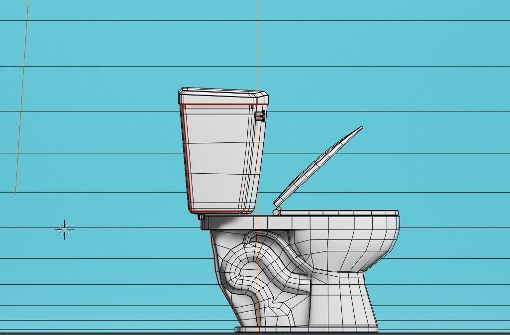 bathroom toilet Low-poly 3D model_6