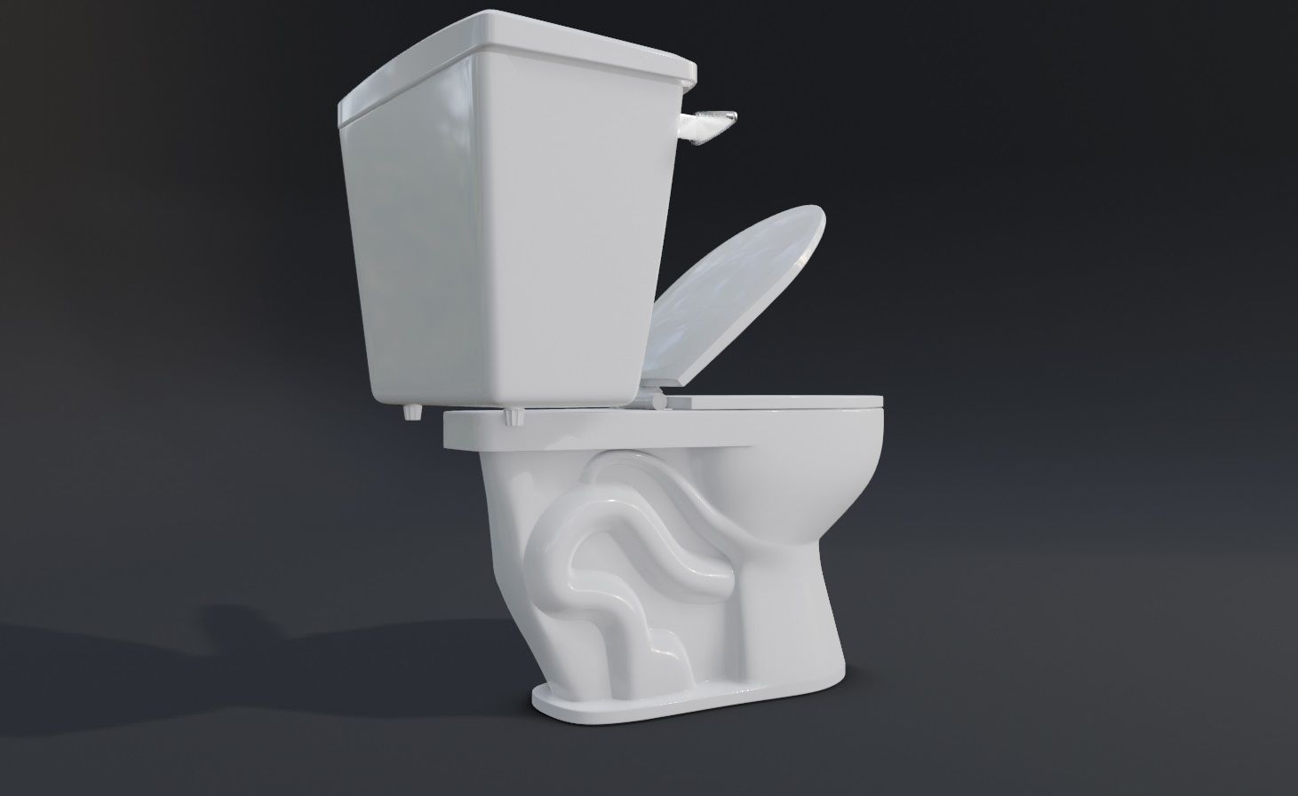 bathroom toilet Low-poly 3D model_1