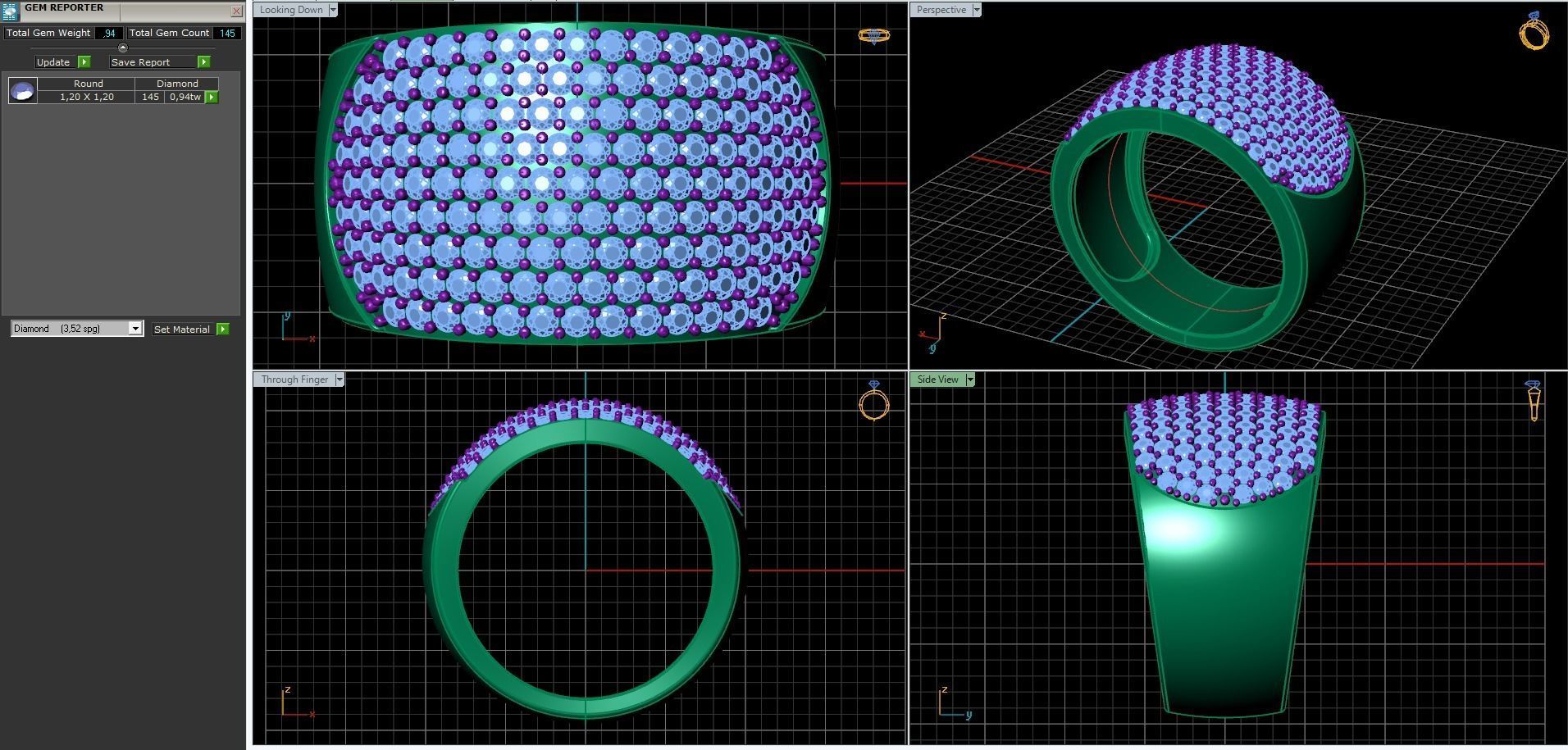 Diamond ring 3D print model_9