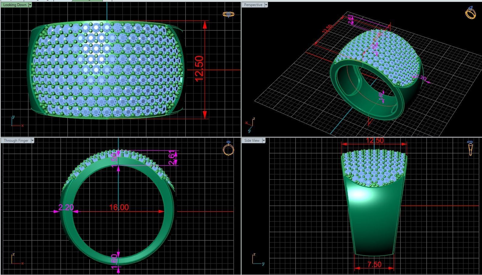 Diamond ring 3D print model_10
